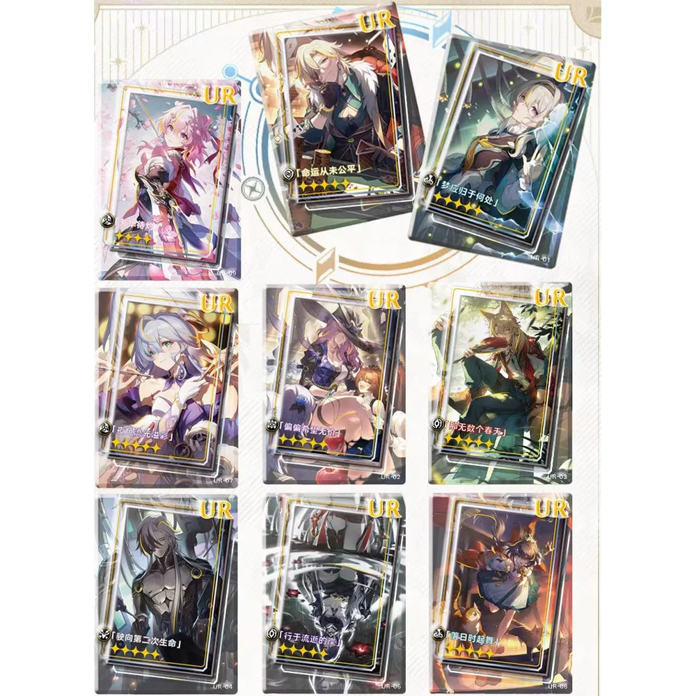 Honkai: Cartões de Coleção Star Rail, Cabos Kiana, Raiden Me, Yae Sakura, SSP Pure Silver, Gold Enamel Card, Novo, 2024