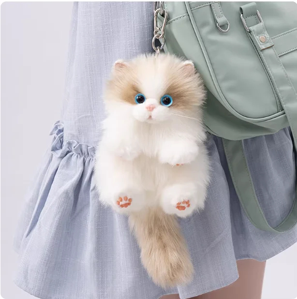 

2026 Cat Cute Plush Wallet Simulation Earphone Key Small Bag Gift for Girls Daily Crossbody Bag