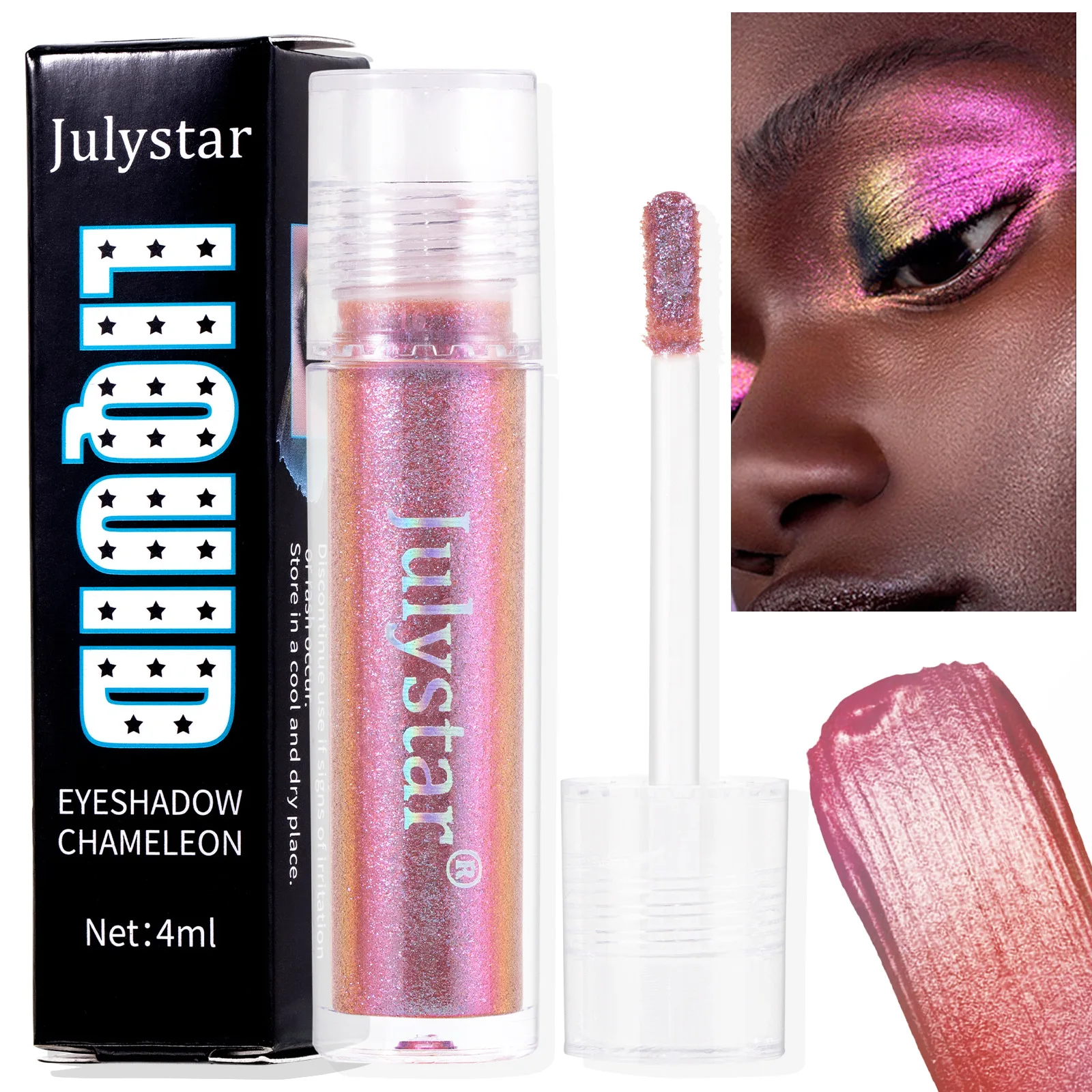 Julystar optical chameleon eyeshadow liquid cross-border explosion colorful water-based chameleon liquid monochrome eyeshadow