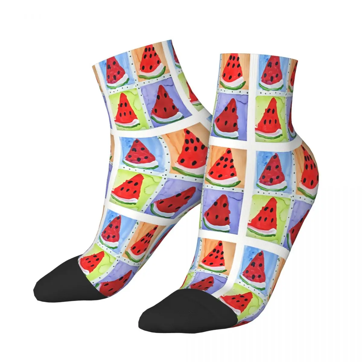 Watermelon Warhol Style Pop Art Ankle Socks Male Mens Women Summer Stockings Hip Hop