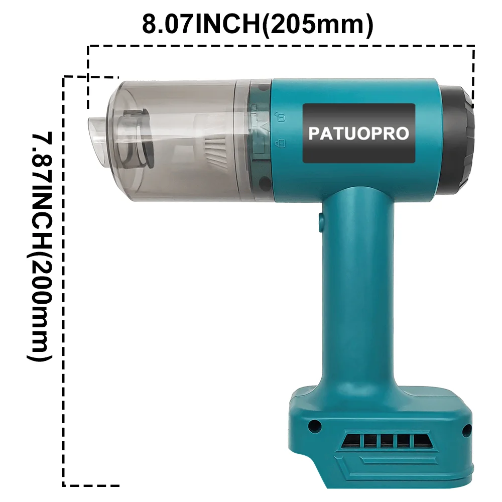 PATUOPRO Brushless Auto Mini Vacuum 2 in 1 Blowing And Suction 2 Speed Rechargeable Cleaning Power Tool For Makita 18V Battery image 2
