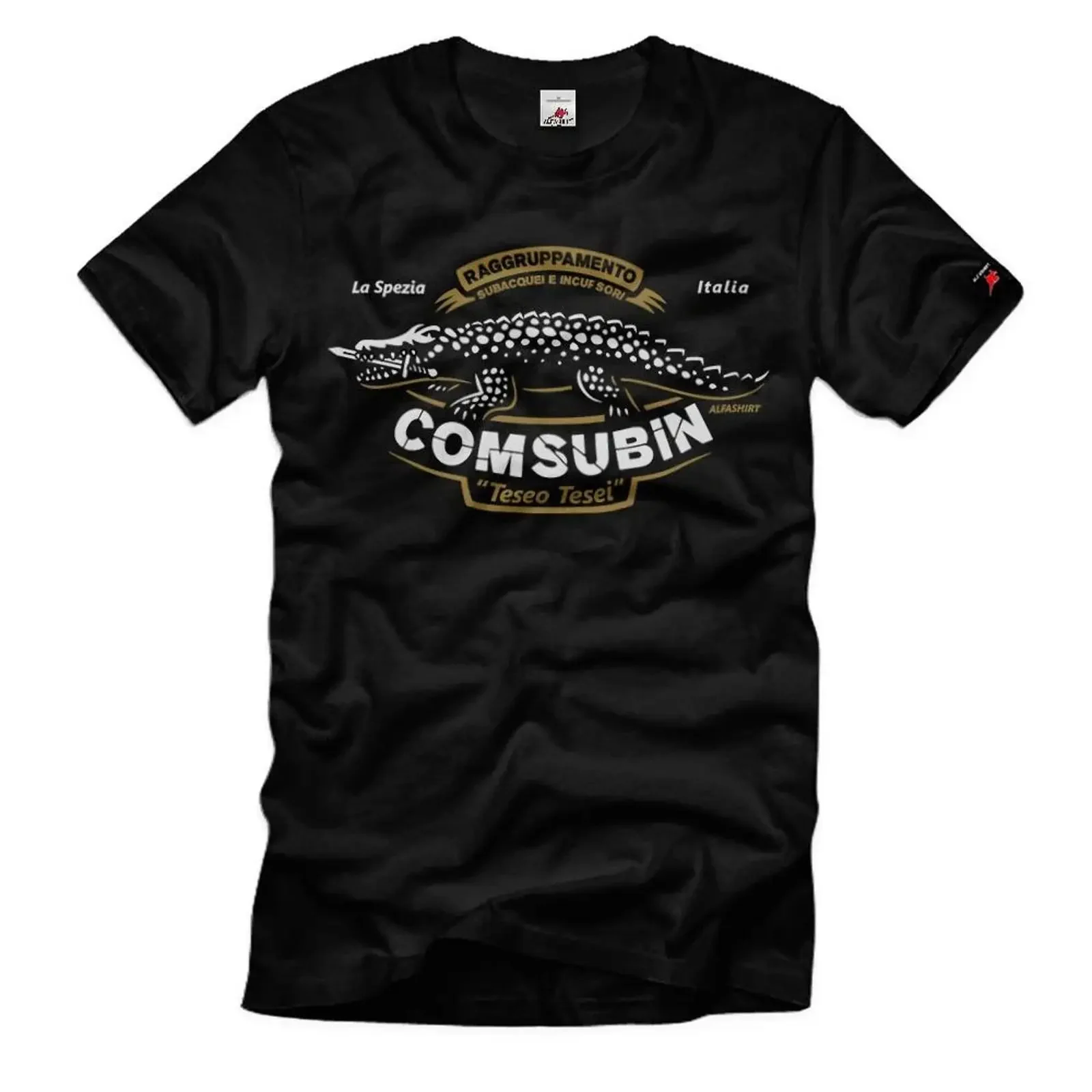 Camiseta COMSUBIN Comando Subacquei ed Incursori Teseo Tesei La Spezia 40699 vintage lavada, elegante, cómoda, elástica para hombre