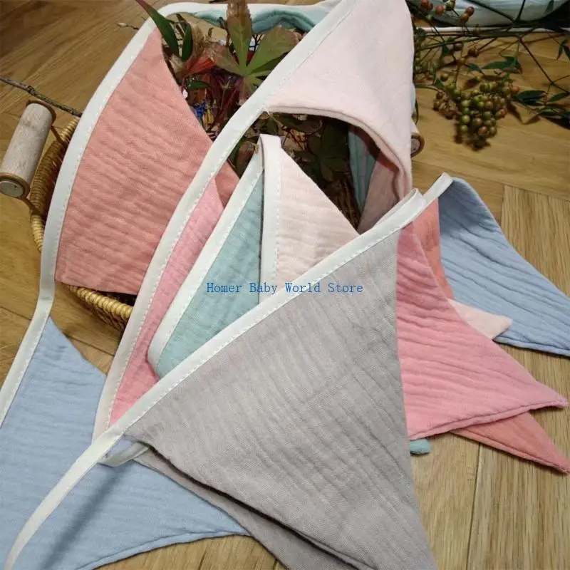 B2QD الوليد صورة الدعائم راية راية مثلث الرايات العلم متعدد الألوان الطفل جارلاند معلقة العلم راية لحفل الزفاف