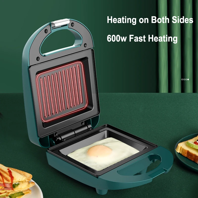 Multifunctional Breakfast Machine 220V Portable Non-Stick Electric Sandwich Maker Waffle Iron Bread Toaster For Home Cooking