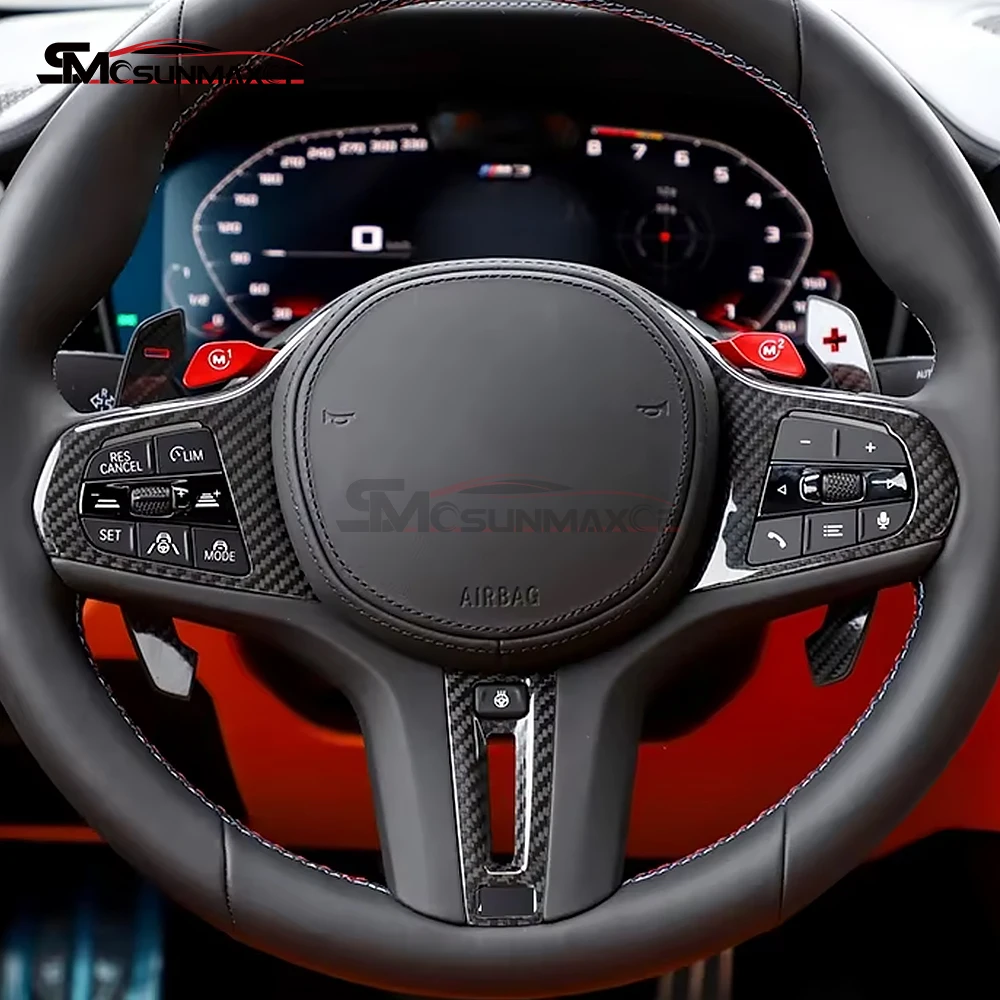 

Для BMW G30 G32 G42 G14 G01 G02 G05 G06 G07 G20 G22 G26 Внутренняя крышка рулевого колеса из углеродного волокна, накладка на автомобильные наклейки