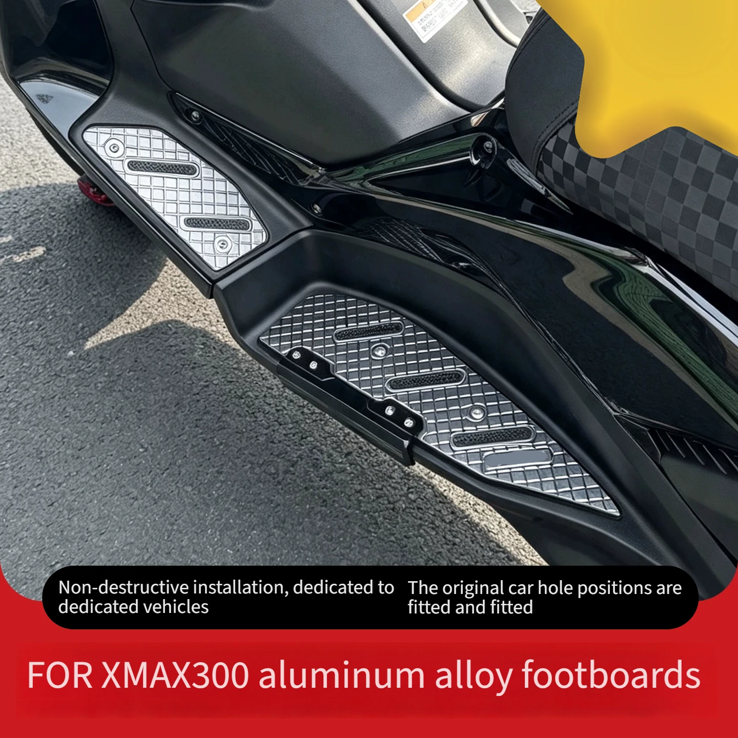 Aluminum Footpeg Edge Guard Thickened Anti-slip Wear-resistant Footrest Pad for Yamaha XMAX300 2017-2025 Motorcycle Mod Parts