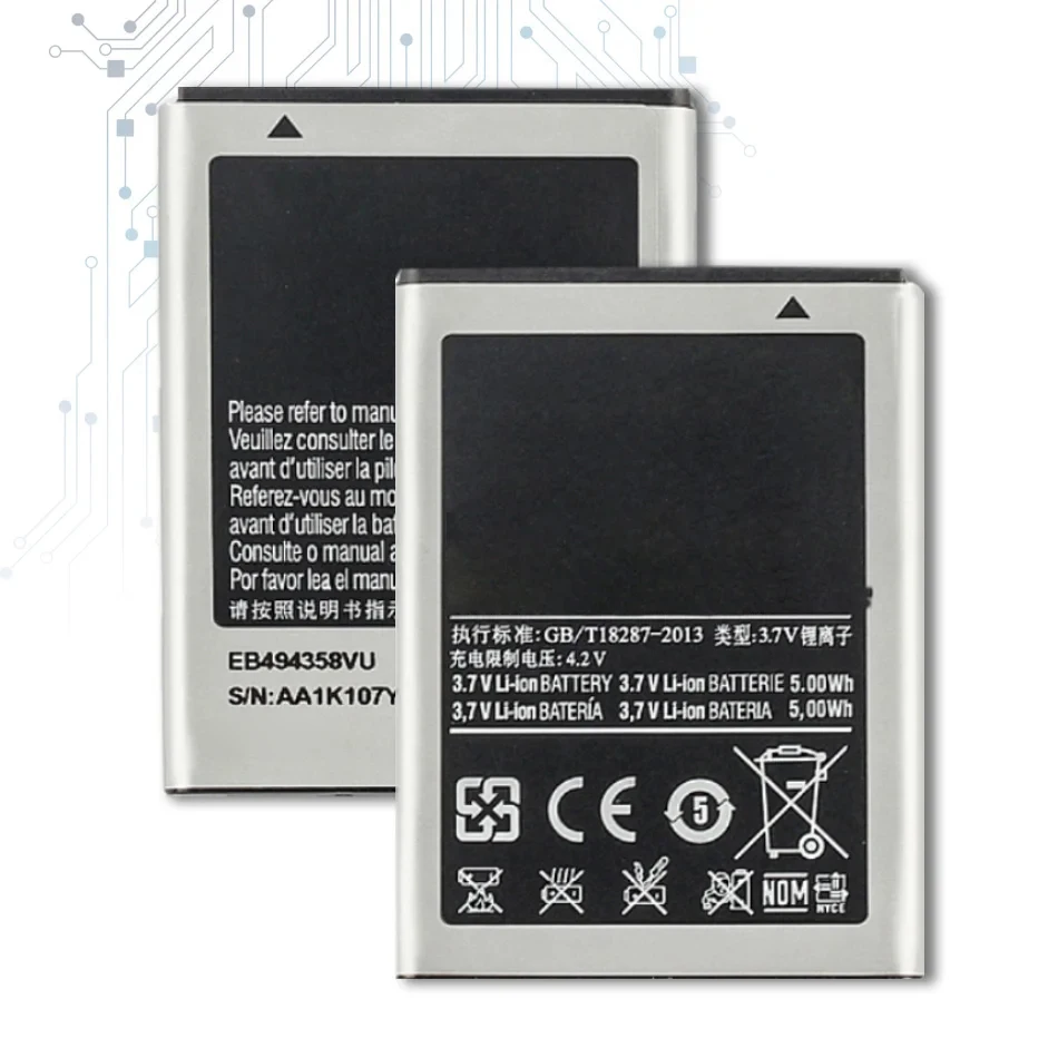 Battery, EB494358VU, 1350Mah, For Samsung Galaxy Ace S5830, S5660, S7250D, S5670, I569, I579, GT-S6102, S6818, GT-S5839i