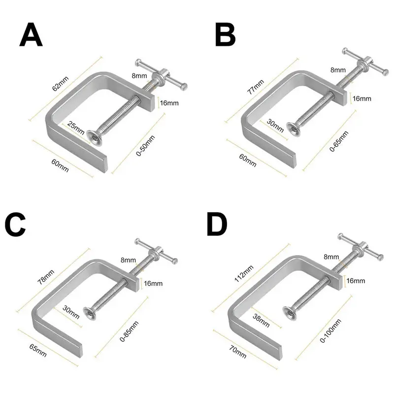 Woodworking Fixture G-type Steel Strong F-clip Board Flat Steel Clamping Device C-type Rocker Carpentry DIY Metal Fixed Clip