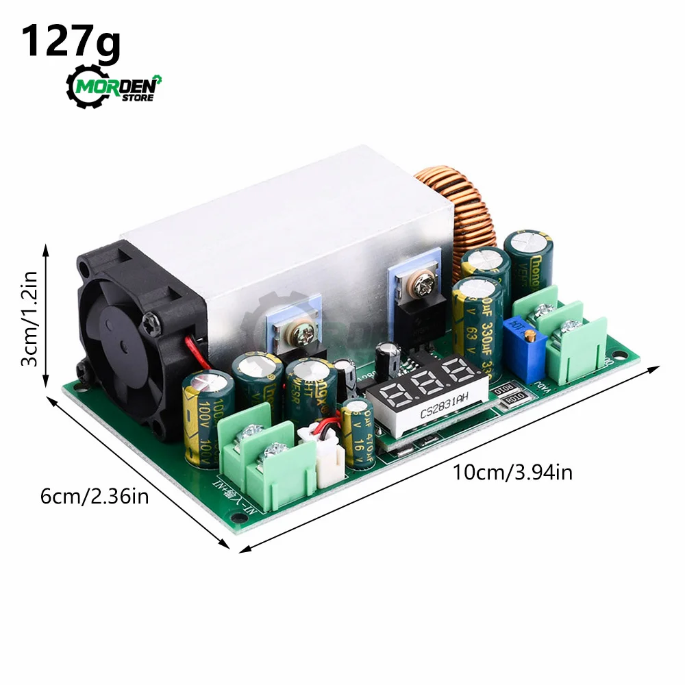 DC-DC DC12-80V High Power 600W Adjustable Step-down Board Inverter Buck Converter With Voltage Display With Fan Power Supply