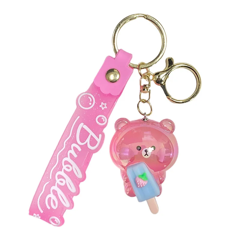 سلسلة مفاتيح Miniso Ice Bear، قلادة حقيبة مدرسية، قلادة سلسلة مفاتيح السيارة، قلادة حقيبة، سلسلة مفاتيح