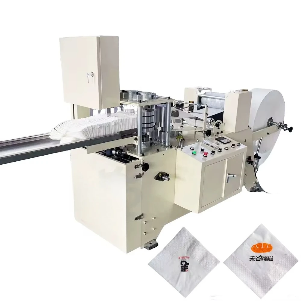 Automatic Napkin Paper Making Machine with Embossing Cutting Folding Counting Function