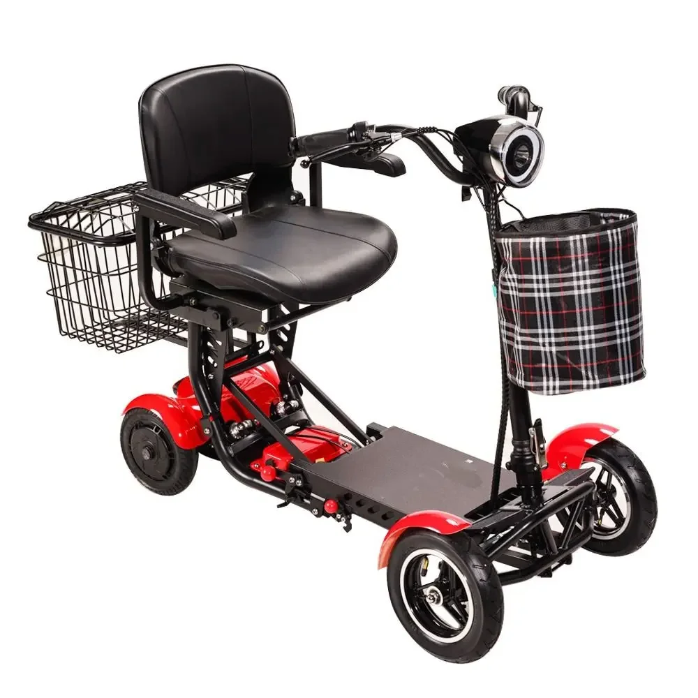 Trottinette Électrique Pliable de 10 Pouces, 36V, 250W, Moteur de Touriste, à 4 Roues avec Grand Accoudoir, Vitesse Maximale 18