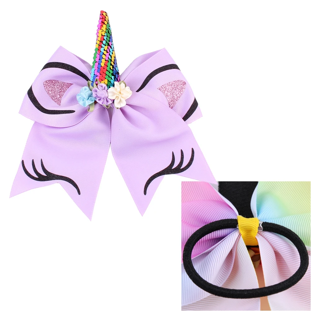 

Unicorn Clip Girls Accessories Bow Tie Hair Ring High Quality Baby Girl Ties Purple Hairstyle Aid Party Festivals Daily Life