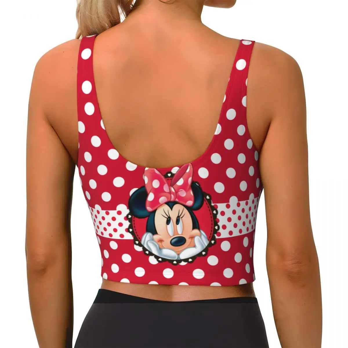 Minnie Mouse mickey High Impact Sports Bra for Women Exercise Bra Tank Tops Sport Bras Push up