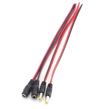 5,5 mm 5 adet AC DC Dişi Erkek güç kaynağı kablosu 12V 24V kablo Konnektör Jak Adaptörü CCTV Kamera LED şerit ışıkları için Fiş 10 best sales Furman güç düzenleyici - №2