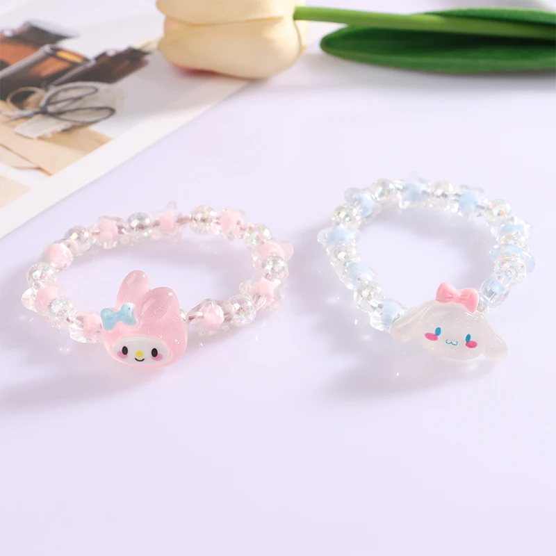 Kuromi My Melody Cartoon Cute Crystal Couple Bracelet Anime Toys For Girl Birthday Gift Sanrio