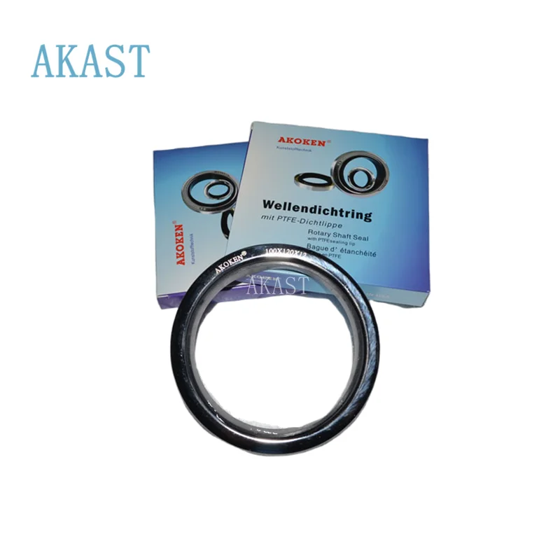 AKOKEN PTFE SS Shaft Sleeve Double Lips 40*62*10 Mechanical Oil Seal 37*51*10