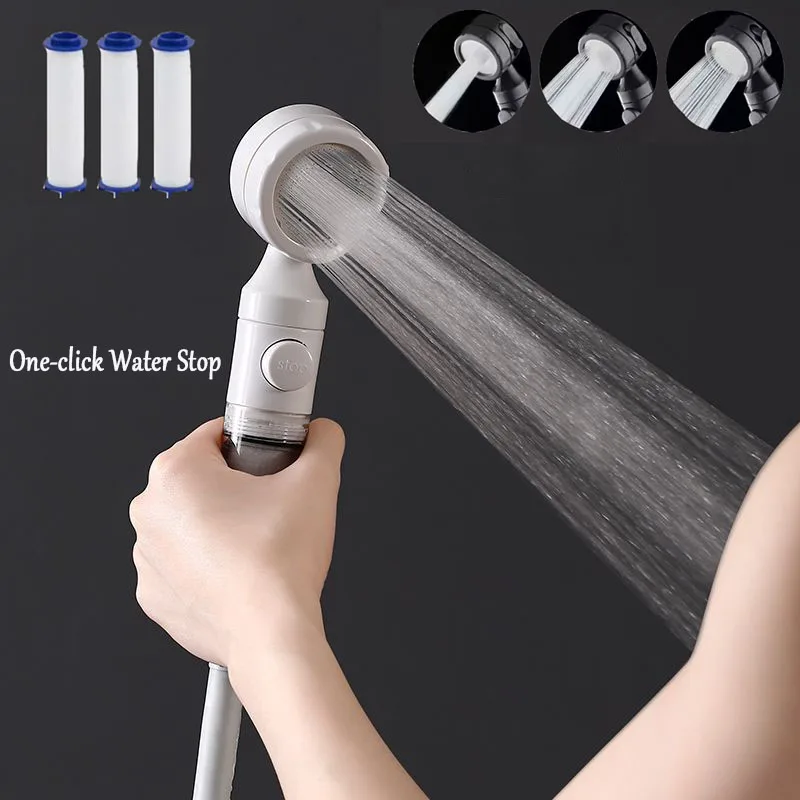 

Душевой набор с фильтром под давлением, очищающая воду и антибактериальная насадка, портативная насадка для душа для путешествий, деловых поездок в отеле