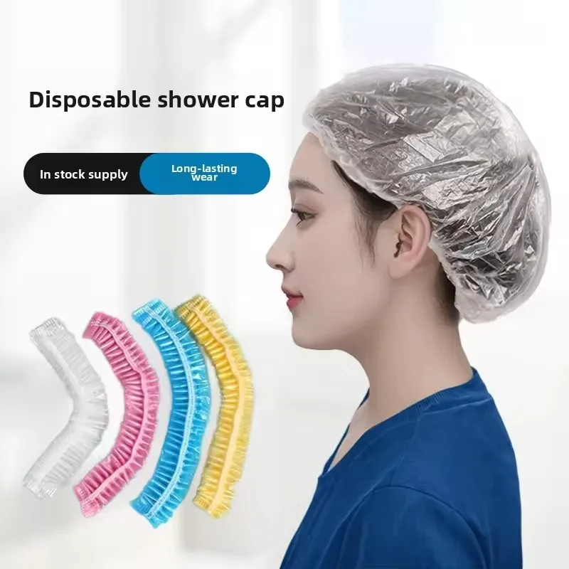 

Одноразовая шапочка для душа, водонепроницаемая прозрачная домашняя душевая шапочка для отеля, кухня, еда, пылезащитная сумка для хранения свежести, пылезащитная крышка, парикмахерская