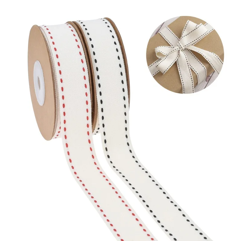 10yards Black Red Cotton Ribbons for Wedding Birthday Cake Packaging Xmas Gift Box Wrapping Bowknot Ribbons Party Decor