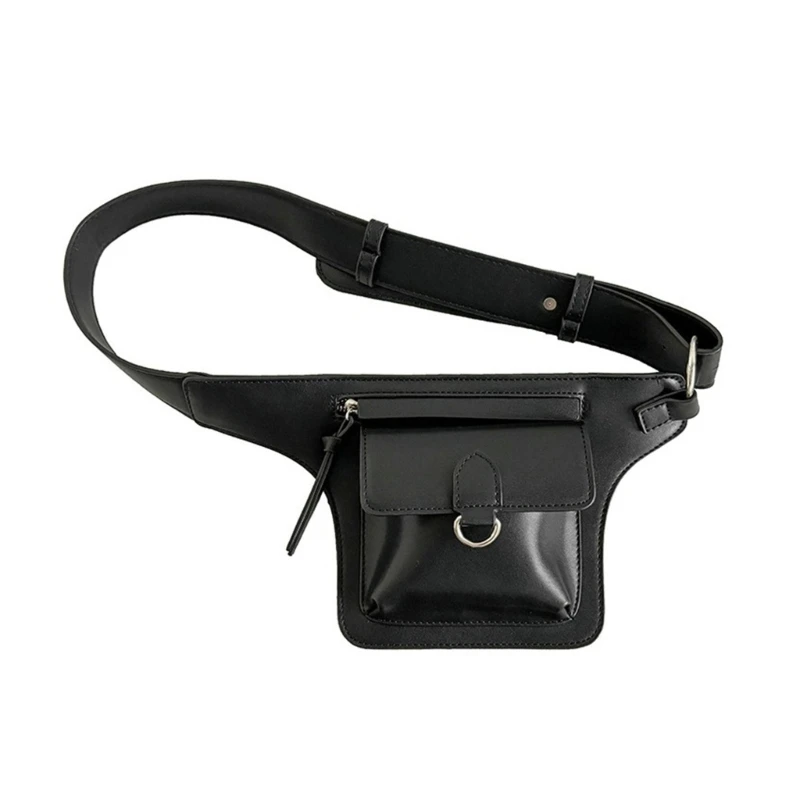 Y166 Women PU Leather Crossbody Waist Bag Small Fanny Pack Coin Purse Casual Outdoor Sport Cycling Shoulder Chest Belt Bag