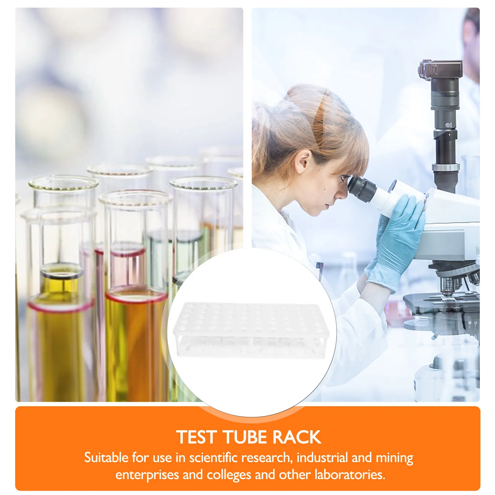 50 Holes Test Tube Rack Plastic Reusable Laboratory Centrifuge Tube Holder Sampling Storage Organizer For Research Clinical view 6