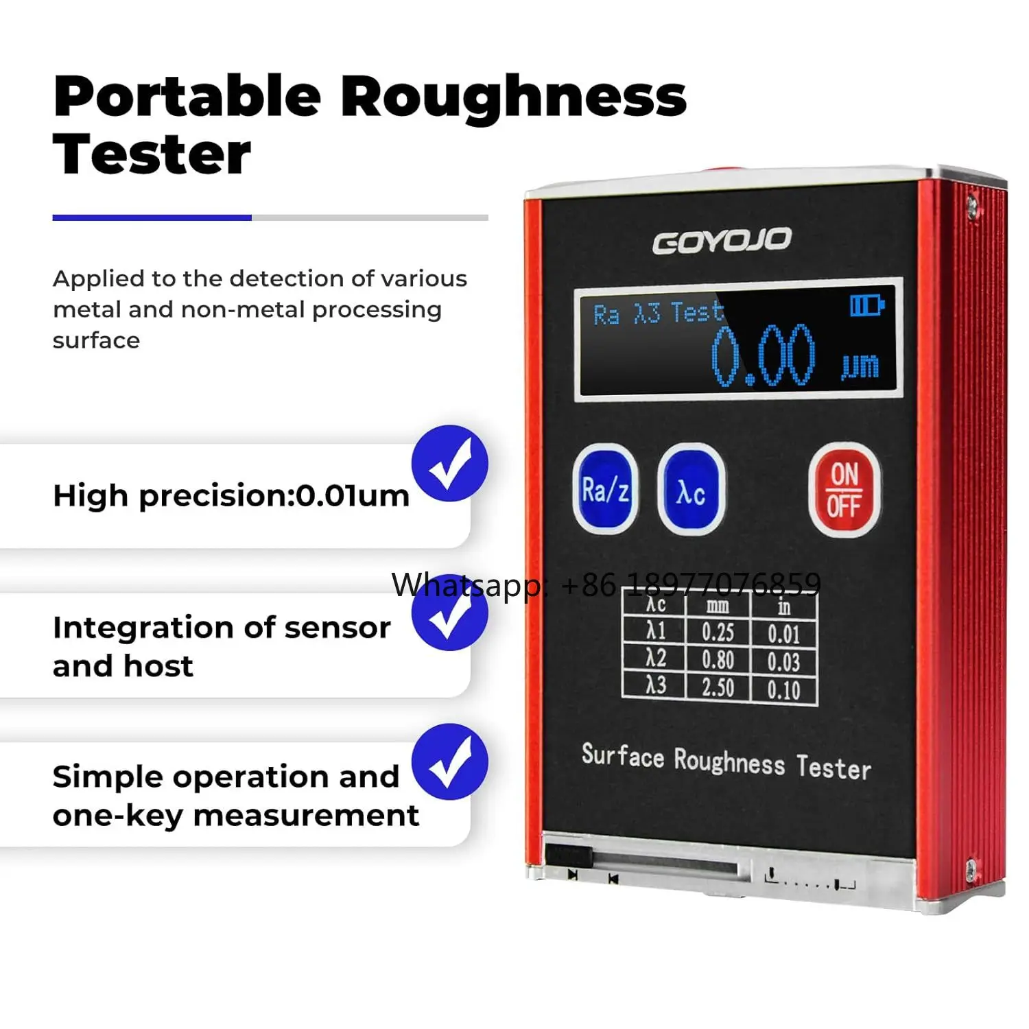 High Accuracy Surface Roughness Tester 001um Portable Gauge Ra Rq 005 150um Rz Rt 01 500um With Calibration Block