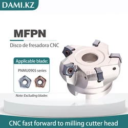CNC 선반 도구 MFPN66 학위 MFPN 밀링 커터 헤드 50 63 80 100 중절삭 거친 표면 밀링 커터 디스크 사용 PNMU 인서트