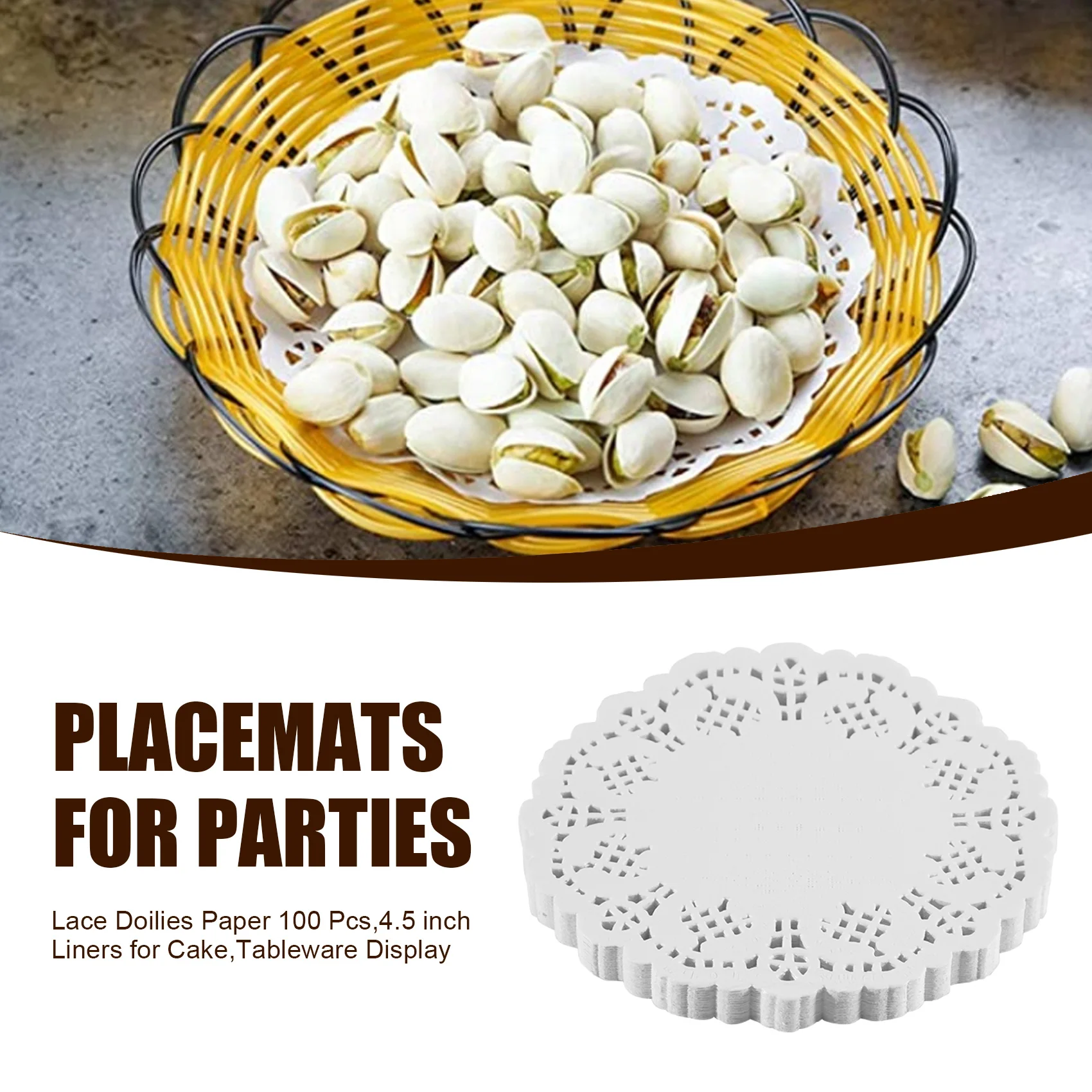

Бумажные кружевные салфетки, 100 шт., 4,5 дюйма, декоративные круглые подставки, вкладыши для тортов, десертов, выпечки, украшение стола