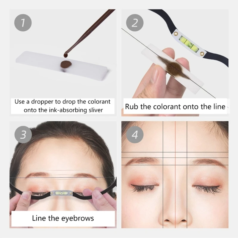 Microblading Permannet Mapping Makeup Bow and for Arrow Line Ruler Measuring Eyebrow Brow String Pre Inked PMU Su