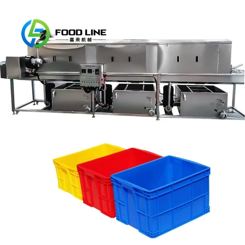 Automatic Industrial Electric Stainless Steel Vegetable Basket Crate Washing Machine Gear Motor CE Certified 400-1000 Pieces