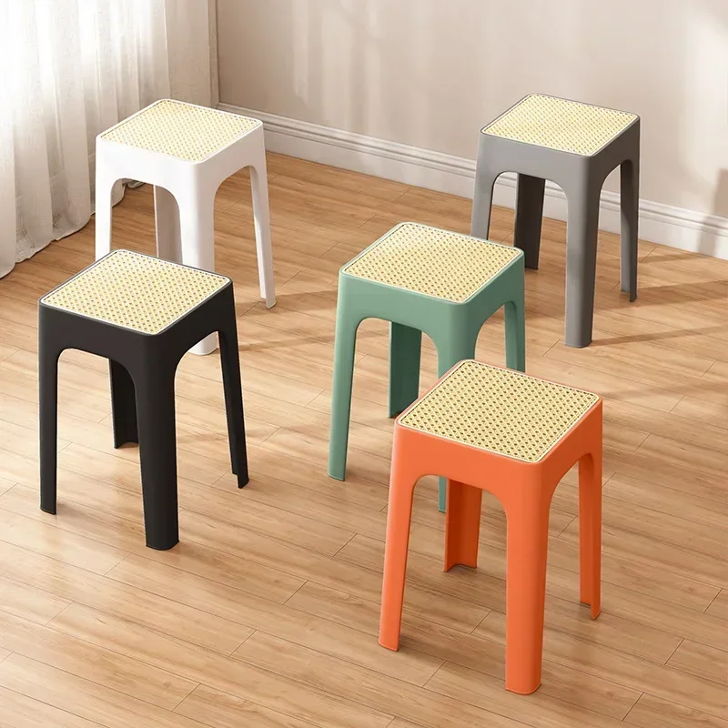 

Thickened Plastic Dining Stools For Home Living Room Adults Sturdy Dining Table Chairs Stackable High Stools