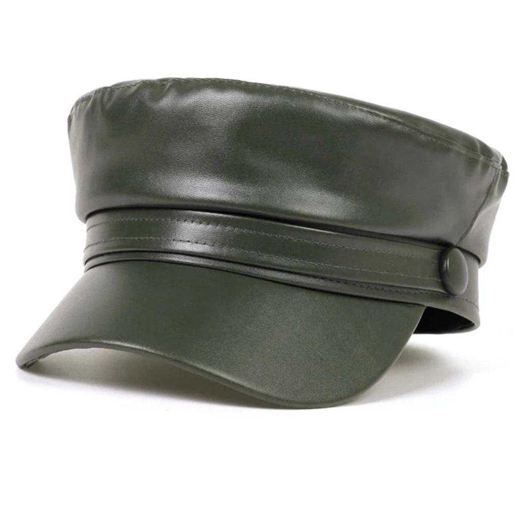 Fashionable PU Flat Beret British Hipster Handsome Octagon Men And Women Casual Trend Hip Hop Hats image 5