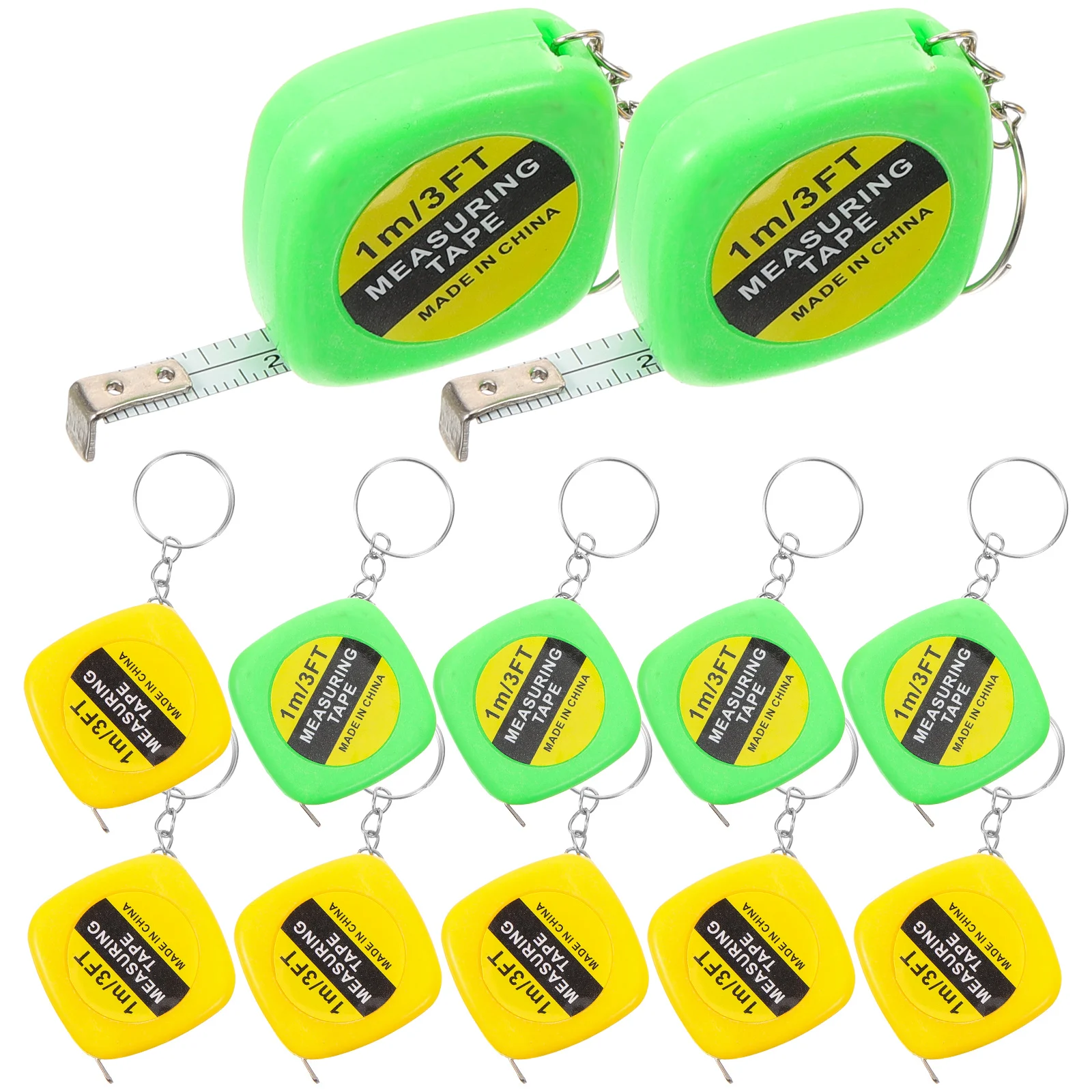 12 PCS Kids Tape Measure Retractable Toy Measuring Metric System Toddler Key Holder