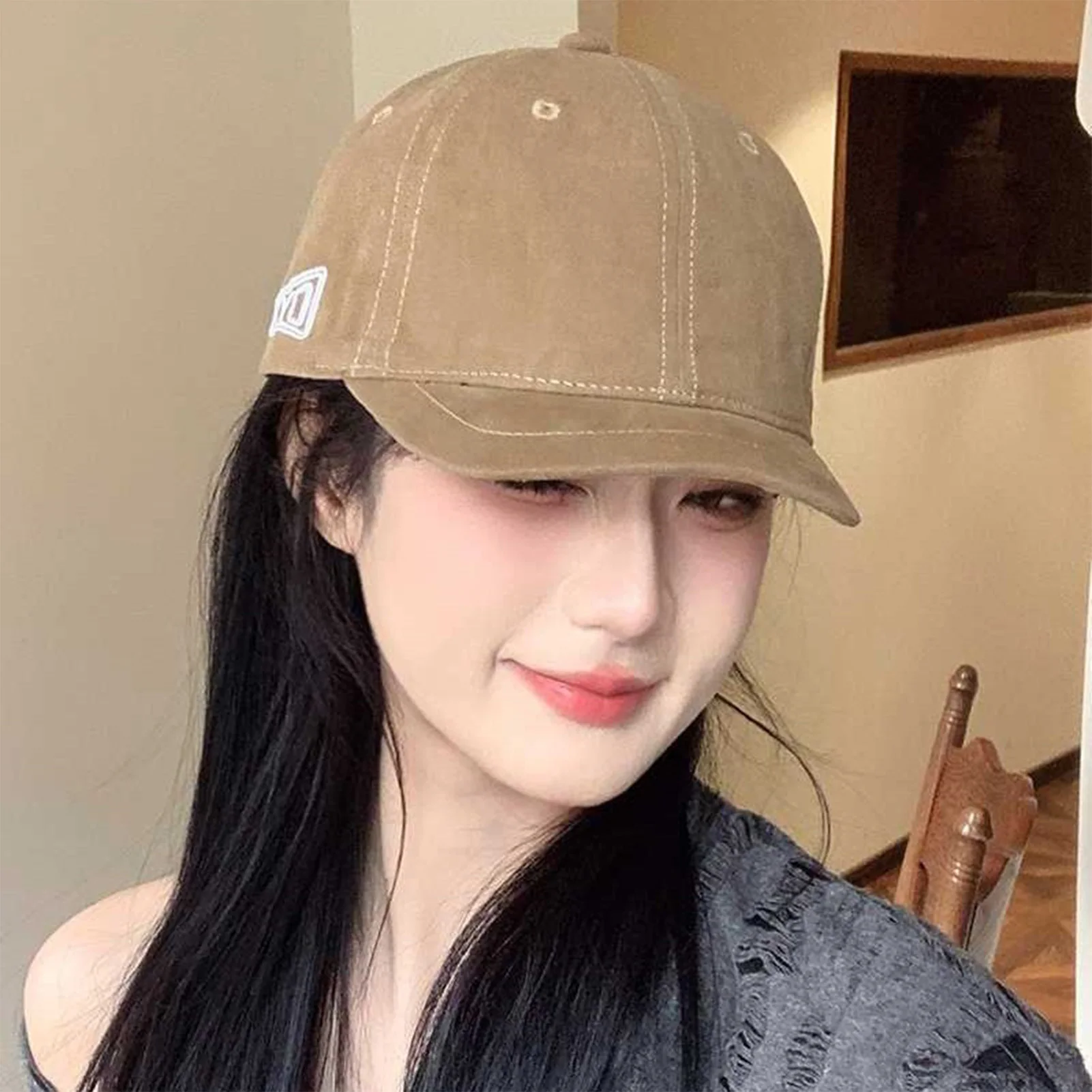 Baseball Cap Soft Fabric Vintage Low Profile Hat Adjustable Hook and Loop Closure for Streetwear Casual Daily Outing