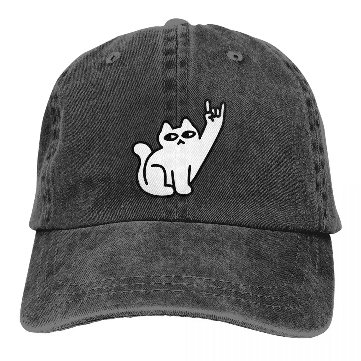 Cats Like Metal Unisex Washed Cotton Cap Vintage Baseball Cap Casual Outdoor Sports Hat