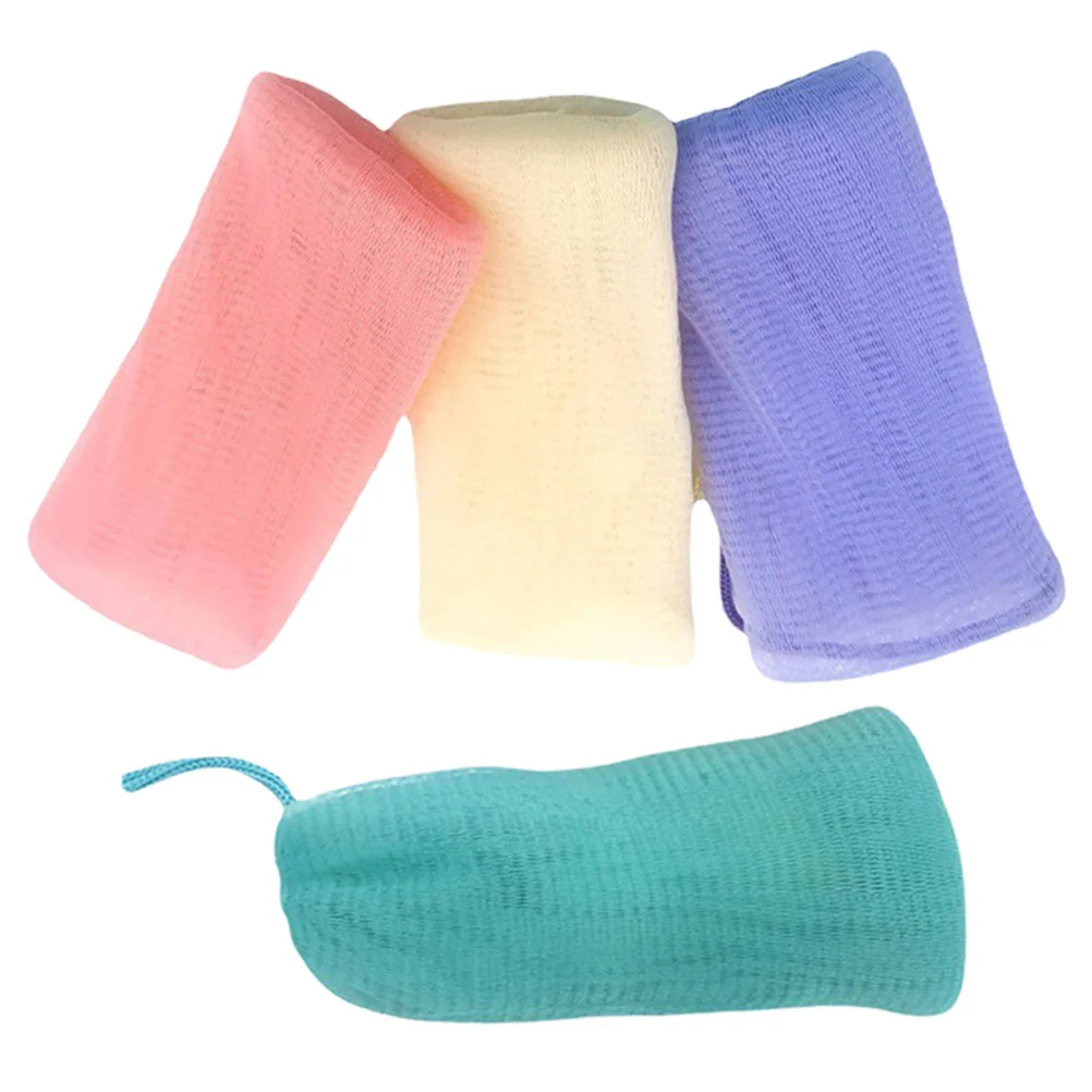 4 Pcs Soap Bag Foaming Mesh Bar Scrubber Pouch Bags for Bars Holder Exfoliating Travel