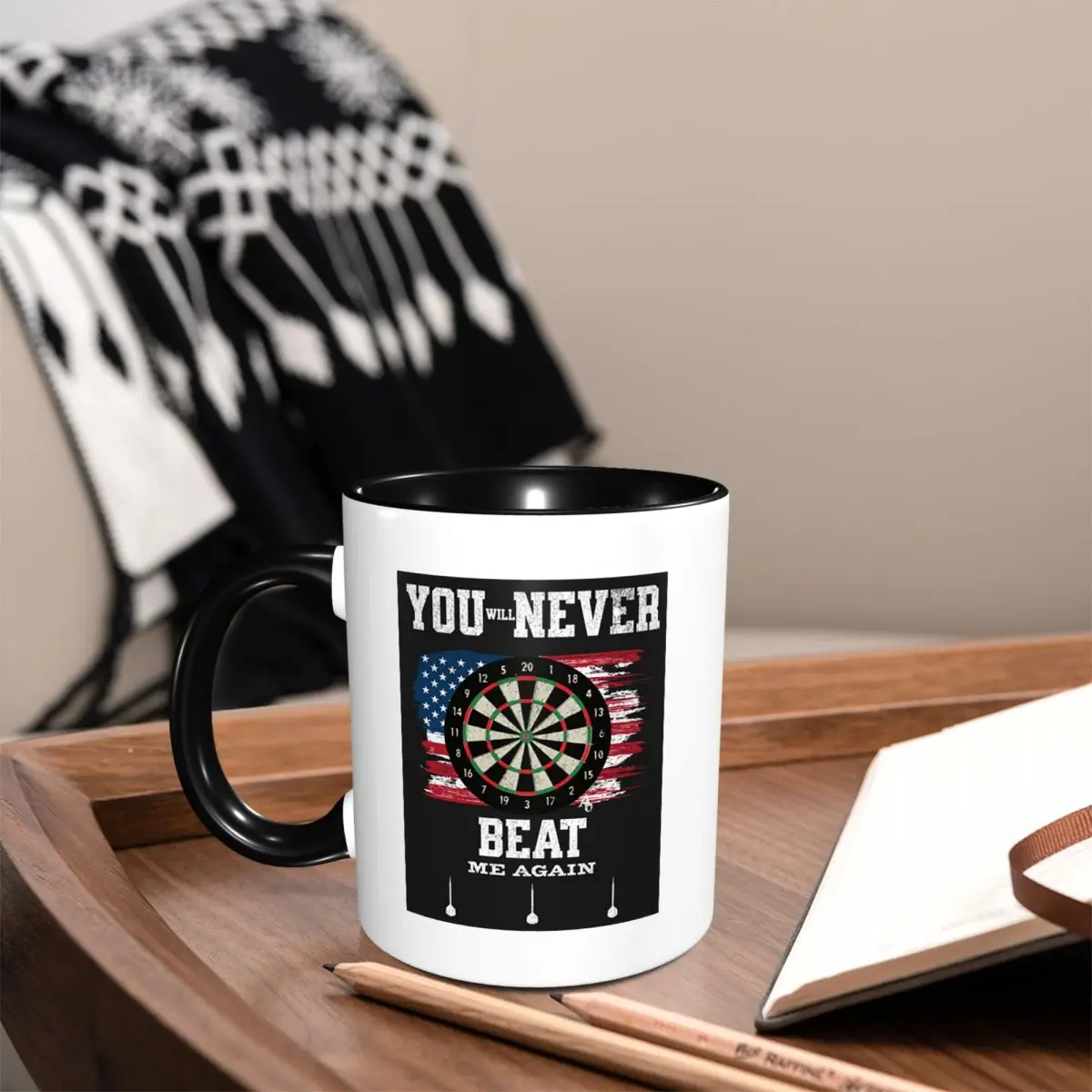 Dart Board Arrow Target Mug Funny Ceramic Coffee Cups Tea Mugs Milk Cup Drinkware Gifts for Friends