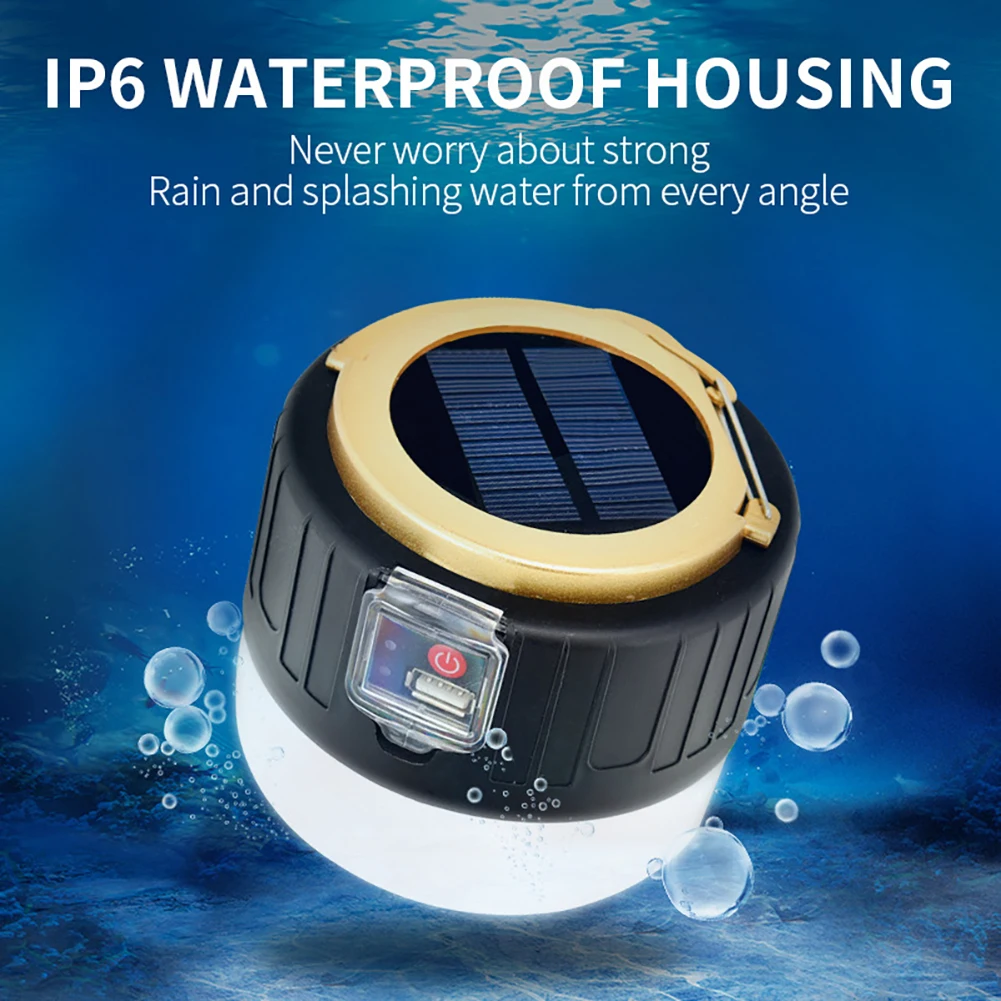 Solar Emergency Lamps Waterproof USB Work Repair Lantern 3 Lighting Modes Rechargeable 2400mAH for Hiking Travel