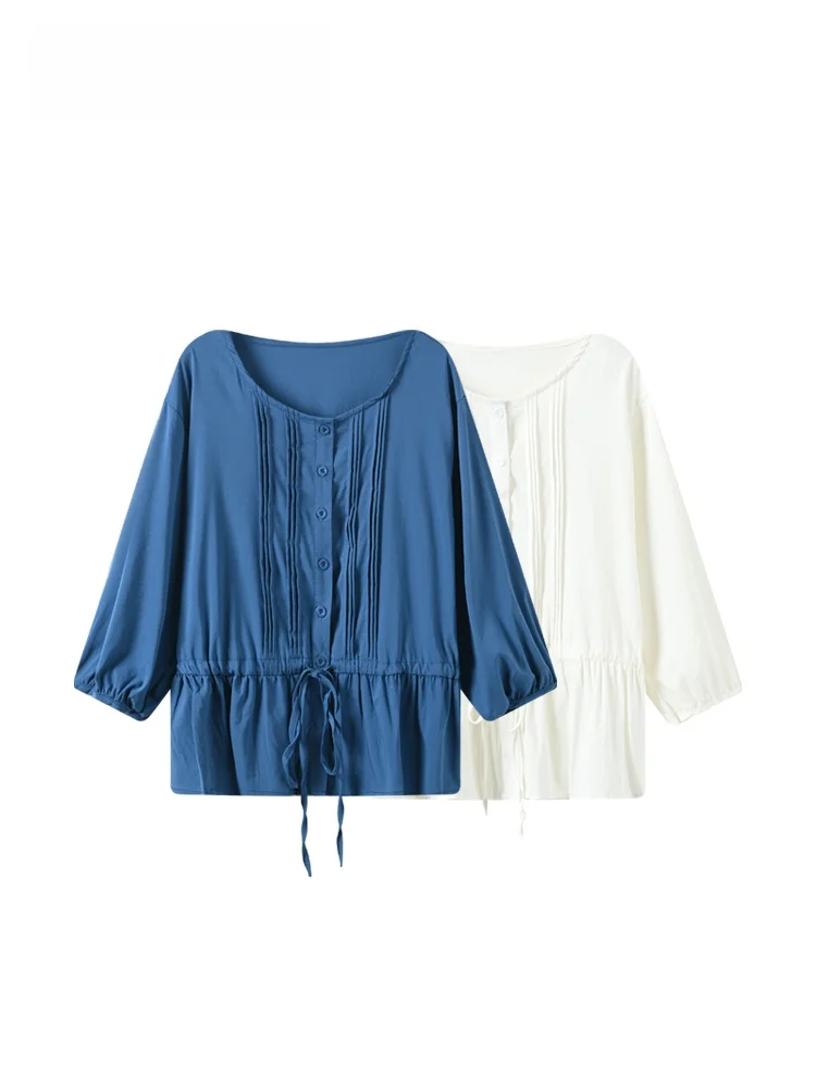 

Cara CLUB plus Size round Ne Long Sve irt Women Spring Loose Faionable Loose Small Fraance Sle Top