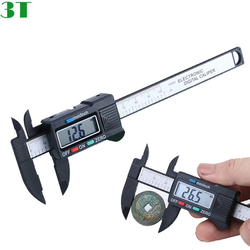 Electronic Digital Caliper Carbon Fiber Vernier Caliper Gauge Micrometer Digital Ruler Slide Calliper Rule 150mm 100mm 6 Inch