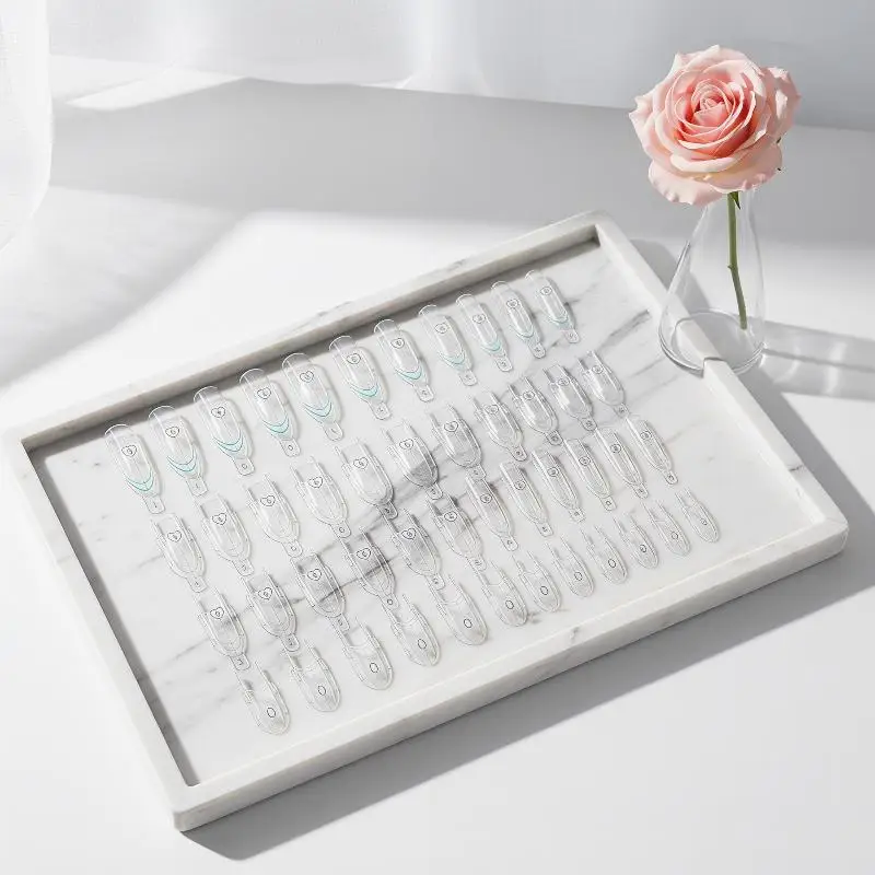 【Y】120pcs Sandwich Dual Nail Forms 15size Rocket Shape Full Cover Top & Bottom Mold For Nail Art Extension Manicure Kit