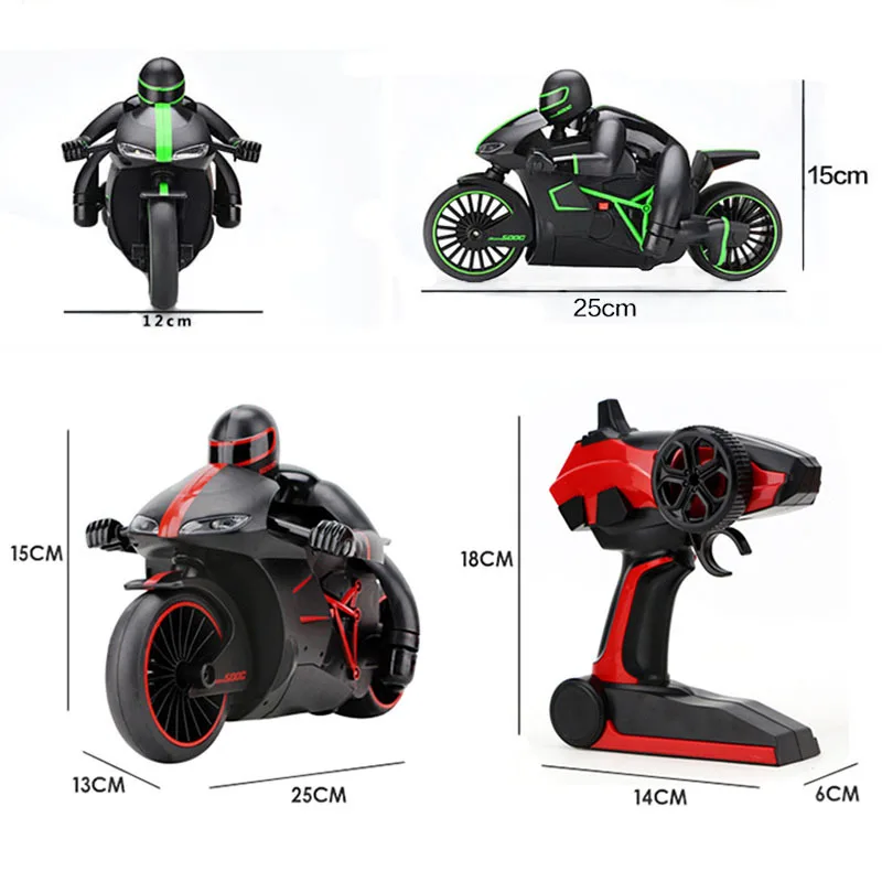 2.4G Radio RC Rechargeable Motorcycle With Cool Light High Speed RC Motorbike Kid Stunt Remote Control Motorcycle Model Toy Gift