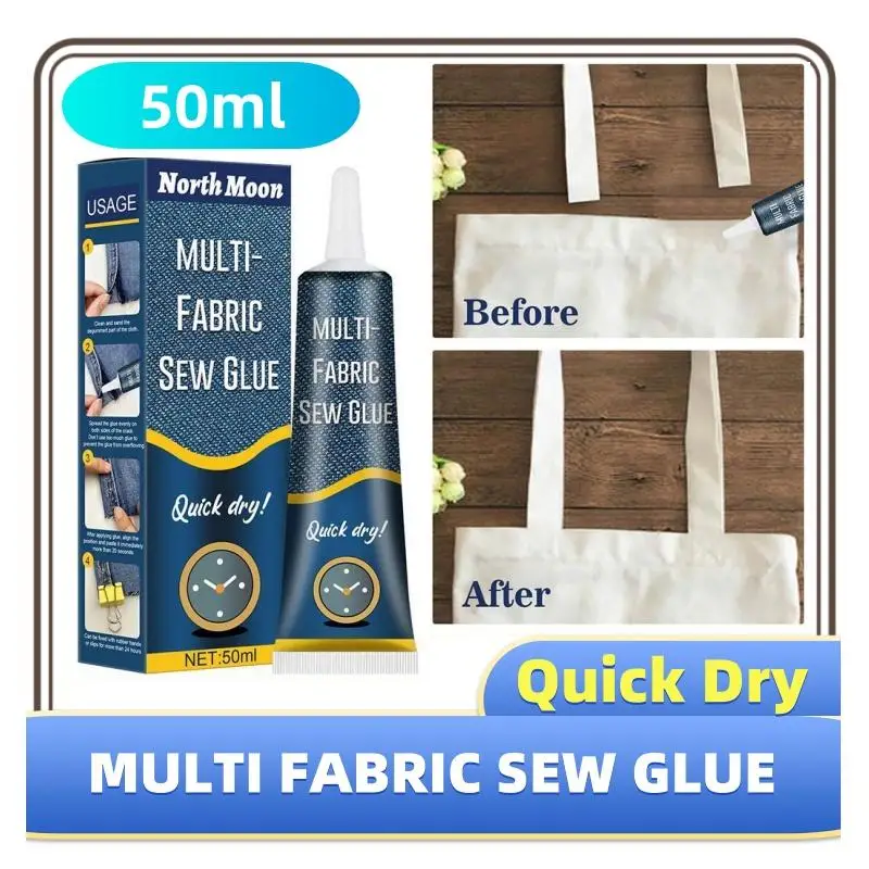 

Universal 50ml Sew Glue Liquid Fast Drying Multi-fabric Leather Jeans Clothing Repair Glue Sewing Solution Supplies