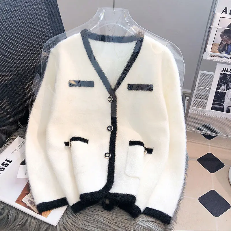 Autumn Winter Thin Temperament Ladies Solid Color Tops Casual Knitting Coat Jackets Long Sleeve Buttons Women\'s Clothing 2023