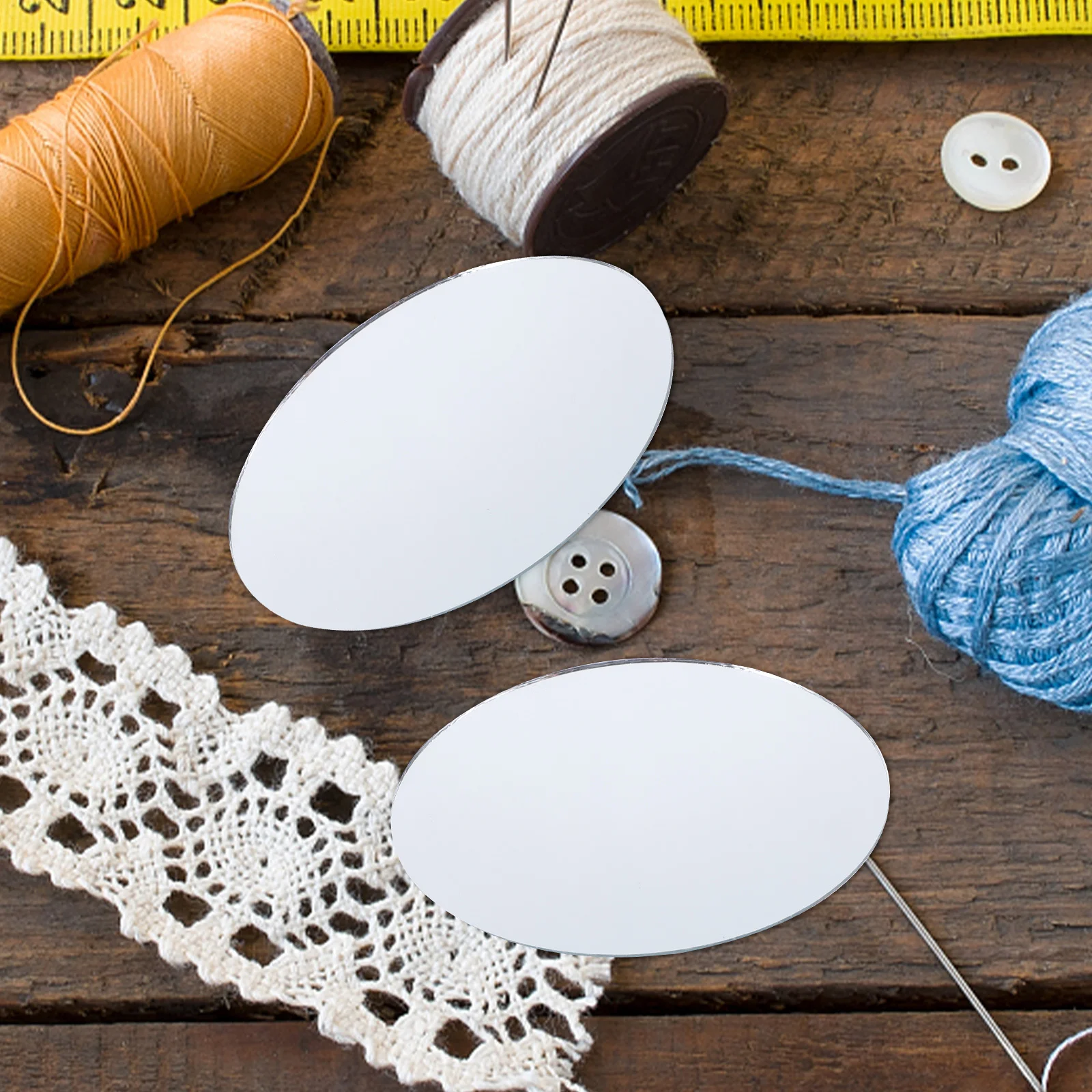 

20Pcs Mini Oval Mirror Lens DIY Unfinished Craft for Women Portable Makeup Mirror Small Rhinestone Decor Charm Gift for Her