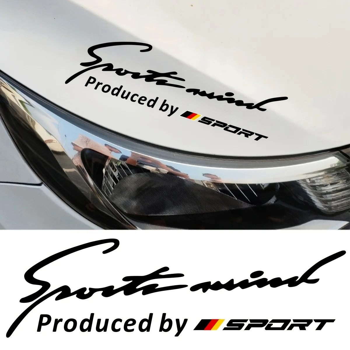 

1Pc Sport Style Self-Adhesive Waterproof Vinyl Sticker Decals For Car Hood Light Brow Bumper Motorcycle Decor
