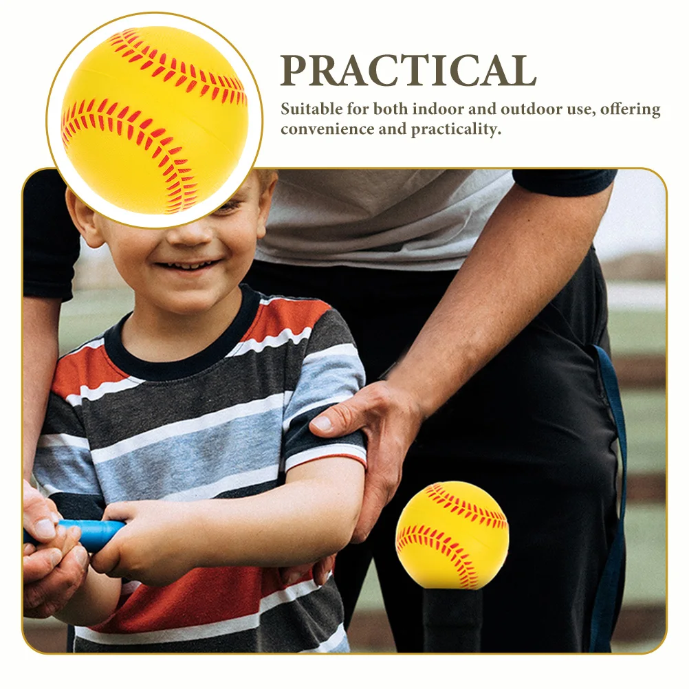 

6 Pcs Baseball Training for Practice Toy Softball Accessories Baseballs Yellow Kids Child