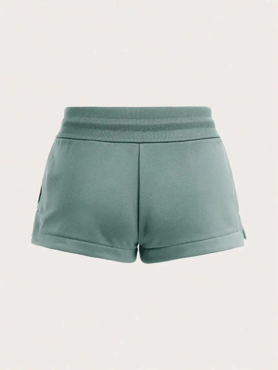 

Comfortable Low-Waist Sports Shorts With Slit Casual Lounge Shorts For Spring Summer