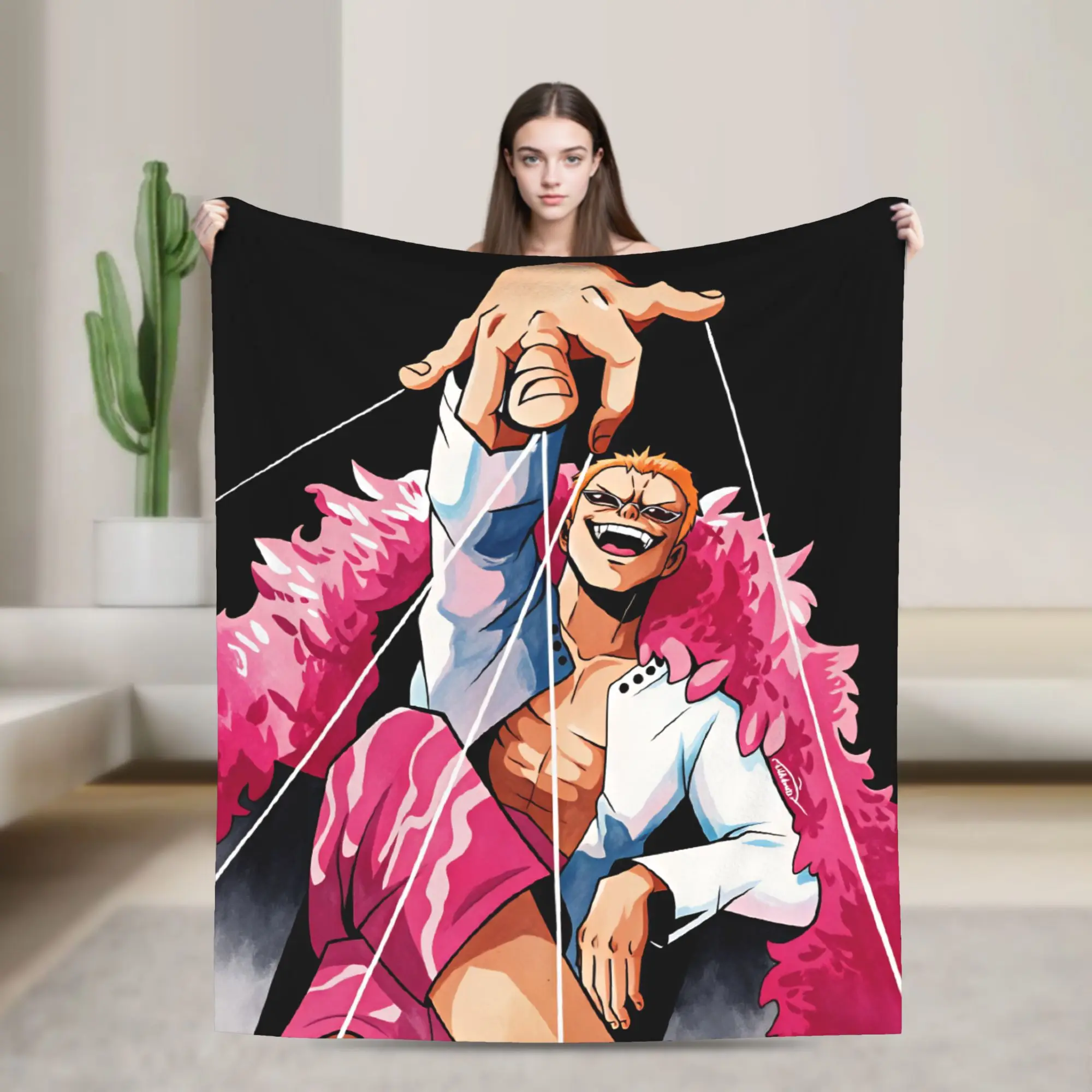 Super Soft BlanketsStudents Decorative Donquixote Doflamingo Throw Blanket One Pieces Flannel Bedspread For Couch Sofa Bed Cover